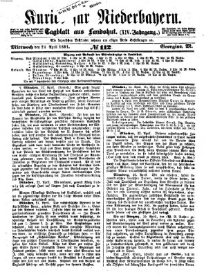 Kurier für Niederbayern Mittwoch 24. April 1861