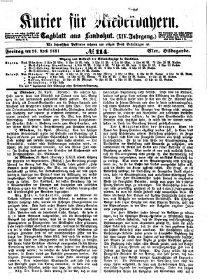 Kurier für Niederbayern Freitag 26. April 1861