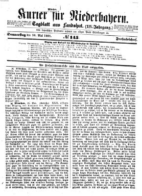 Kurier für Niederbayern Donnerstag 30. Mai 1861