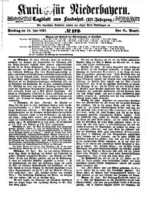 Kurier für Niederbayern Freitag 28. Juni 1861