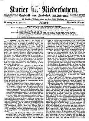 Kurier für Niederbayern Montag 1. Juli 1861