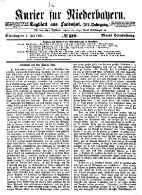 Kurier für Niederbayern Dienstag 2. Juli 1861