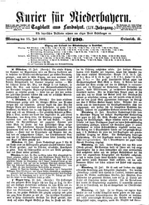 Kurier für Niederbayern Montag 15. Juli 1861