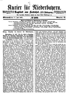 Kurier für Niederbayern Mittwoch 17. Juli 1861