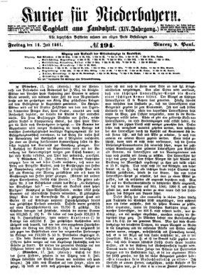 Kurier für Niederbayern Freitag 19. Juli 1861