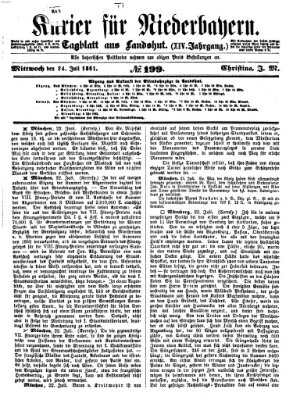 Kurier für Niederbayern Mittwoch 24. Juli 1861