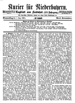 Kurier für Niederbayern Donnerstag 1. August 1861