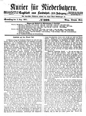 Kurier für Niederbayern Samstag 3. August 1861