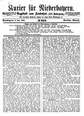 Kurier für Niederbayern Dienstag 6. August 1861