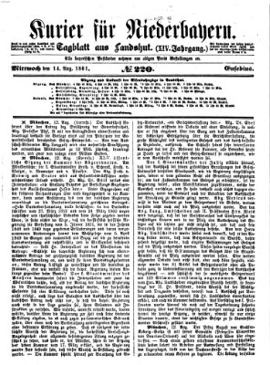 Kurier für Niederbayern Mittwoch 14. August 1861