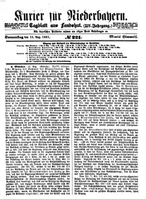 Kurier für Niederbayern Donnerstag 15. August 1861