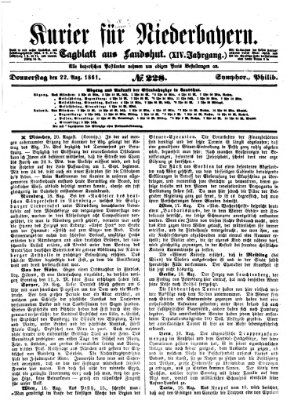 Kurier für Niederbayern Donnerstag 22. August 1861