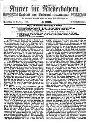 Kurier für Niederbayern Samstag 24. August 1861