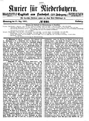 Kurier für Niederbayern Sonntag 25. August 1861