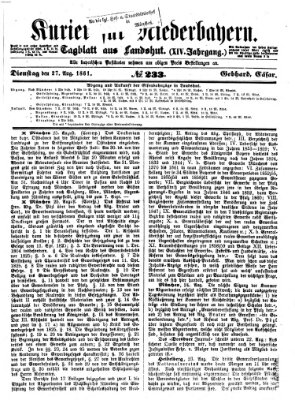 Kurier für Niederbayern Dienstag 27. August 1861