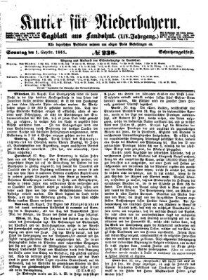 Kurier für Niederbayern Sonntag 1. September 1861