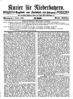 Kurier für Niederbayern Montag 2. September 1861