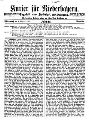 Kurier für Niederbayern Mittwoch 4. September 1861