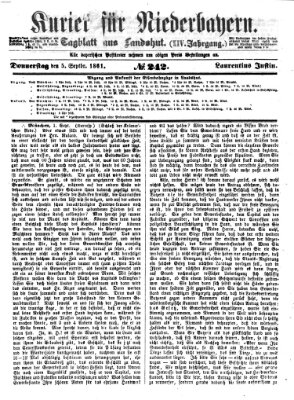 Kurier für Niederbayern Donnerstag 5. September 1861