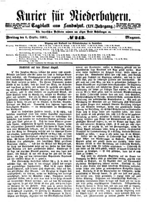 Kurier für Niederbayern Freitag 6. September 1861