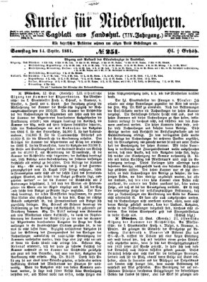 Kurier für Niederbayern Samstag 14. September 1861