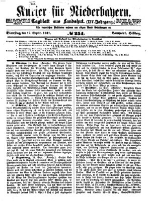 Kurier für Niederbayern Dienstag 17. September 1861