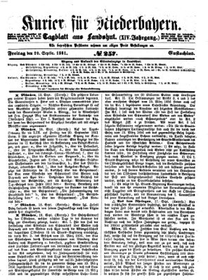 Kurier für Niederbayern Freitag 20. September 1861