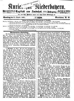 Kurier für Niederbayern Samstag 21. September 1861