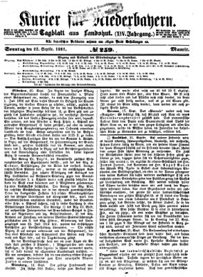 Kurier für Niederbayern Sonntag 22. September 1861