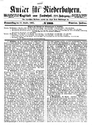 Kurier für Niederbayern Donnerstag 26. September 1861