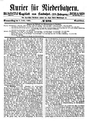 Kurier für Niederbayern Donnerstag 3. Oktober 1861