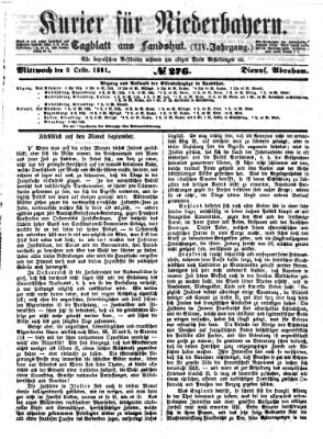 Kurier für Niederbayern Mittwoch 9. Oktober 1861