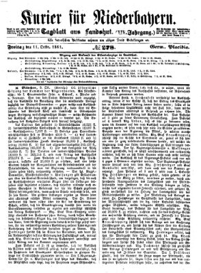 Kurier für Niederbayern Freitag 11. Oktober 1861