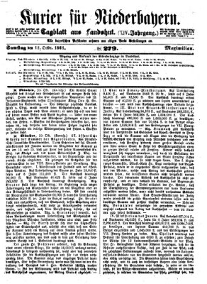 Kurier für Niederbayern Samstag 12. Oktober 1861