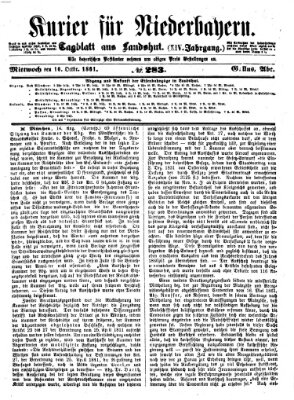 Kurier für Niederbayern Mittwoch 16. Oktober 1861