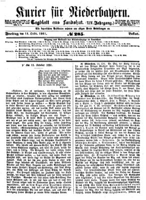 Kurier für Niederbayern Freitag 18. Oktober 1861