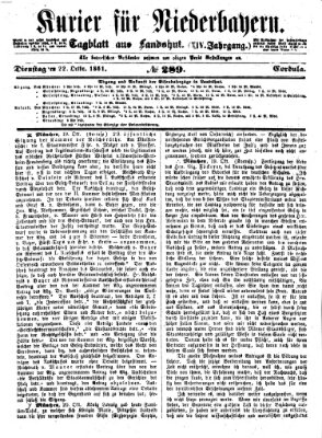 Kurier für Niederbayern Dienstag 22. Oktober 1861