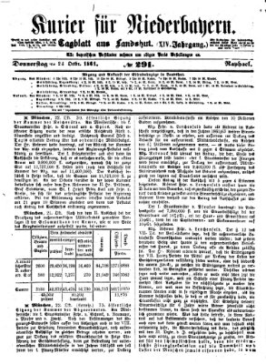 Kurier für Niederbayern Donnerstag 24. Oktober 1861