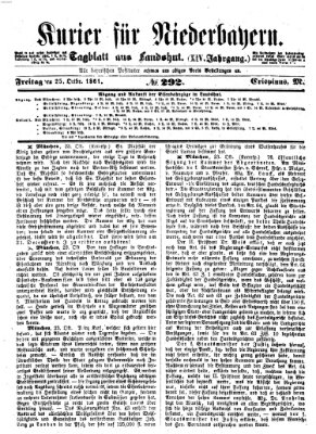 Kurier für Niederbayern Freitag 25. Oktober 1861