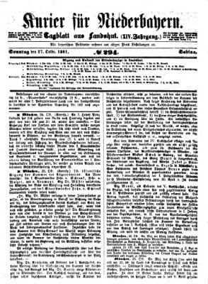 Kurier für Niederbayern Sonntag 27. Oktober 1861