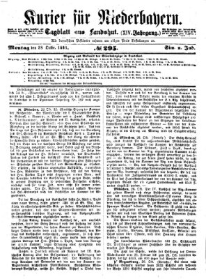 Kurier für Niederbayern Montag 28. Oktober 1861