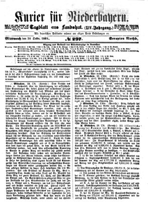 Kurier für Niederbayern Mittwoch 30. Oktober 1861