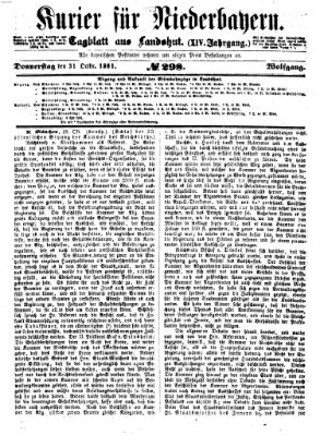 Kurier für Niederbayern Donnerstag 31. Oktober 1861