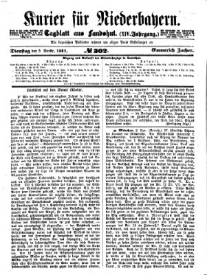 Kurier für Niederbayern Dienstag 5. November 1861