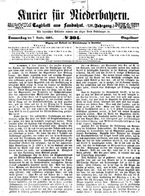 Kurier für Niederbayern Donnerstag 7. November 1861