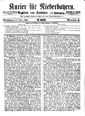 Kurier für Niederbayern Dienstag 12. November 1861