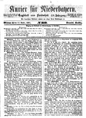 Kurier für Niederbayern Mittwoch 13. November 1861