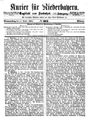 Kurier für Niederbayern Donnerstag 14. November 1861