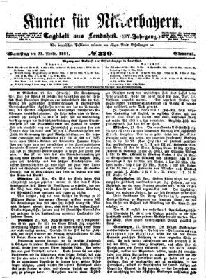 Kurier für Niederbayern Samstag 23. November 1861