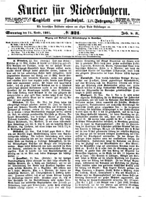 Kurier für Niederbayern Sonntag 24. November 1861